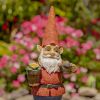 20.5" Tall Spring Gnome Garden Statue with Flower Pot and Water Can