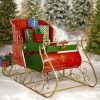 5.5ft. Tall Elegant Metal Christmas Sleigh "The Bethlehem"