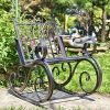 "Tatiana" Iron Rocking Garden Armchair in Antique Bronze