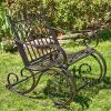 "Tatiana" Iron Rocking Garden Armchair in Antique Bronze