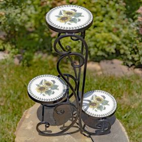 "Odessa" Three-Tier Mosaic Plant Stand