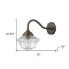 Burnished Bronze Vintage Schoolhouse Outdoor Wall Light