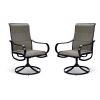 Set of 2 Gray Padded Swivel Outdoor Dining Chairs