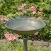 27" Tall Ornate Pedestal Birdbath with Little Bird Details