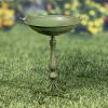 27" Tall Ornate Pedestal Birdbath with Little Bird Details