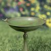 27" Tall Ornate Pedestal Birdbath with Little Bird Details