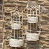 Set of 2 Dual Wall Hanging Planters with Removable Baskets "London 1820"