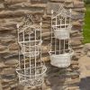 Set of 2 Dual Wall Hanging Planters with Removable Baskets "London 1820"