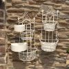 Set of 2 Dual Wall Hanging Planters with Removable Baskets "London 1820"