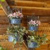 Set of 2 Dual Wall Hanging Planters with Removable Baskets "London 1820"