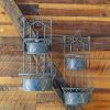 Set of 2 Dual Wall Hanging Planters with Removable Baskets "London 1820"