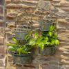 Set of 2 Dual Wall Hanging Planters with Removable Baskets "London 1820"