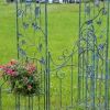 "Stephania" 8ft. Tall Garden Gate Arch with Side Plant Stands