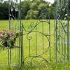 "Stephania" 8ft. Tall Garden Gate Arch with Side Plant Stands