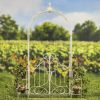 "Stephania" 8ft. Tall Garden Gate Arch with Side Plant Stands