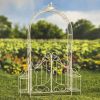 "Stephania" 8ft. Tall Garden Gate Arch with Side Plant Stands