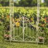 "Stephania" 8ft. Tall Garden Gate Arch with Side Plant Stands