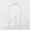 "Stephania" 8ft. Tall Garden Gate Arch with Side Plant Stands