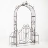 "Stephania" 8ft. Tall Garden Gate Arch with Side Plant Stands