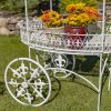 "La Rochelle" Parisian-Inspired Iron Flower Cart with Fleur-de-lis Details