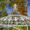 "La Rochelle" Parisian-Inspired Iron Flower Cart with Fleur-de-lis Details