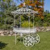 "La Rochelle" Parisian-Inspired Iron Flower Cart with Fleur-de-lis Details