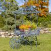 "La Rochelle" Parisian-Inspired Iron Flower Cart with Fleur-de-lis Details