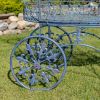 "La Rochelle" Parisian-Inspired Iron Flower Cart with Fleur-de-lis Details