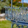 "La Rochelle" Parisian-Inspired Iron Flower Cart with Fleur-de-lis Details