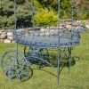 "La Rochelle" Parisian-Inspired Iron Flower Cart with Fleur-de-lis Details