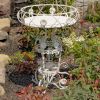 28.35" Tall Victorian Style Round Planter Table with Aster Flower Accents "Copenhagen 1843"