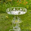 28.35" Tall Victorian Style Round Planter Table with Aster Flower Accents "Copenhagen 1843"