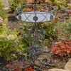 28.35" Tall Victorian Style Round Planter Table with Aster Flower Accents "Copenhagen 1843"