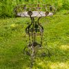 28.35" Tall Victorian Style Round Planter Table with Aster Flower Accents "Copenhagen 1843"