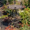 28.35" Tall Victorian Style Round Planter Table with Aster Flower Accents "Copenhagen 1843"