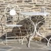 "Le Chardenoux 1908" Three Piece Metal Bistro Set in Antique White