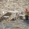 "Le Chardenoux 1908" Three Piece Metal Bistro Set in Antique White