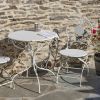 "Le Chardenoux 1908" Three Piece Metal Bistro Set in Antique White