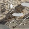 "Le Chardenoux 1908" Three Piece Metal Bistro Set in Antique White