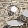 "Le Chardenoux 1908" Three Piece Metal Bistro Set in Antique White