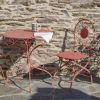 "Le Chardenoux 1908" Three Piece Metal Bistro Set in Antique White