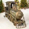 12.5ft. Large Iron Christmas Train with Cart & Lanterns "The North Pole Express"