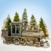 12.5ft. Large Iron Christmas Train with Cart & Lanterns "The North Pole Express"