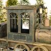 12.5ft. Large Iron Christmas Train with Cart & Lanterns "The North Pole Express"