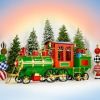 12.5ft. Large Iron Christmas Train with Cart & Lanterns "The North Pole Express"