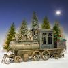 16 ft. Long X-Large Iron Train with Cart and Lanterns "The Flying Santa"