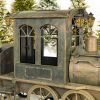 16 ft. Long X-Large Iron Train with Cart and Lanterns "The Flying Santa"