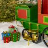 16 ft. Long X-Large Iron Train with Cart and Lanterns "The Flying Santa"