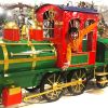 16 ft. Long X-Large Iron Train with Cart and Lanterns "The Flying Santa"