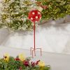 26" Tall Polka Dot Christmas Ball Ornament Metal Garden Stake